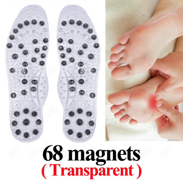 Premium Foot Acupressure Insoles with 68 Magnet Therapy – Breathable Sports Cushion Inserts for Body Detox, Pain Relief, and 