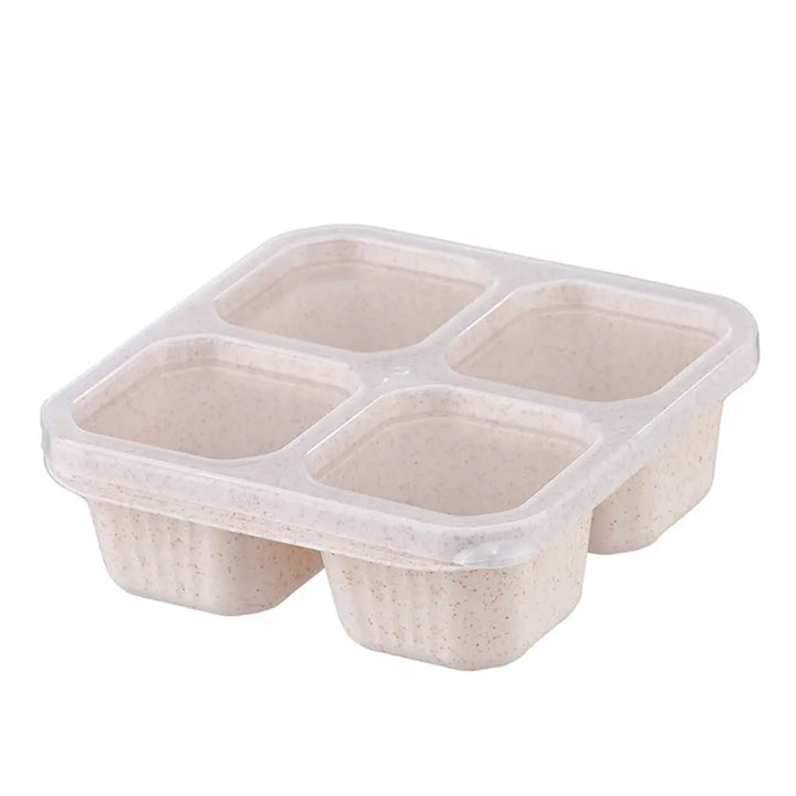 Premium Reusable 4-Grid Snack Containers – Portable Meal Prep Lunch Box, Leak-Proof, Large Capacity, Multi-Compartment 