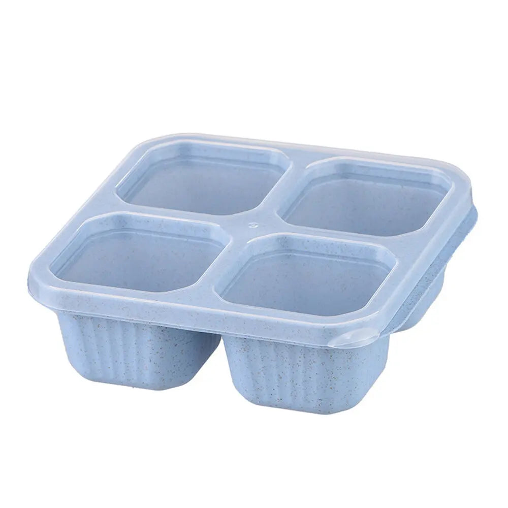 Premium Reusable 4-Grid Snack Containers – Portable Meal Prep Lunch Box, Leak-Proof, Large Capacity, Multi-Compartment 
