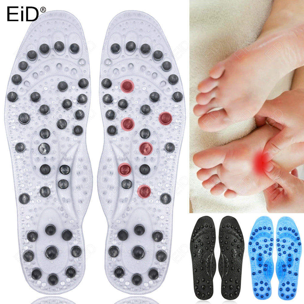 Premium Foot Acupressure Insoles with 68 Magnet Therapy – Breathable Sports Cushion Inserts for Body Detox, Pain Relief, and 