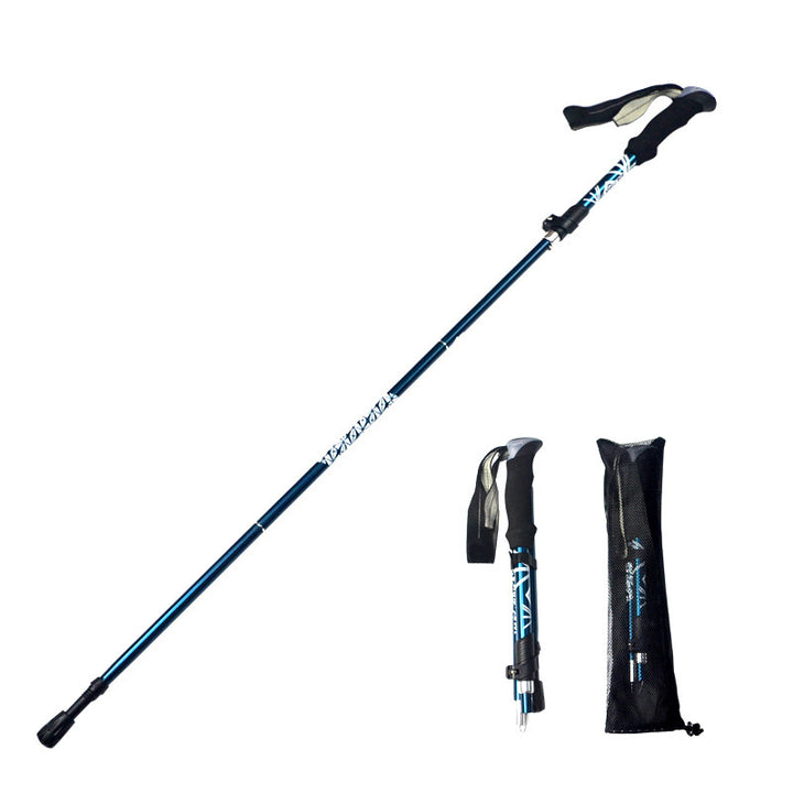 Premium Folding Trekking Pole for Hiking & Walking – Portable Carbon Steel Stick, Adjustable Length, Lightweight & Easy to Carry, Foam Grip Handle, Carbon Tungsten Tip, 1 PCS