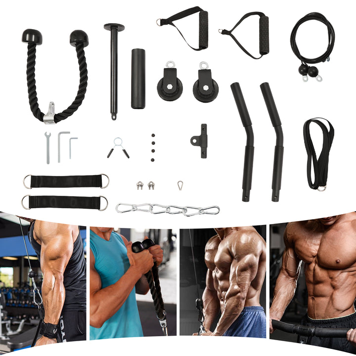 Premium Cable Pulley System – Adjustable Gym Fitness Equipment for Lat Pull, Tricep, Bicep, Back & Shoulder Workout, High 