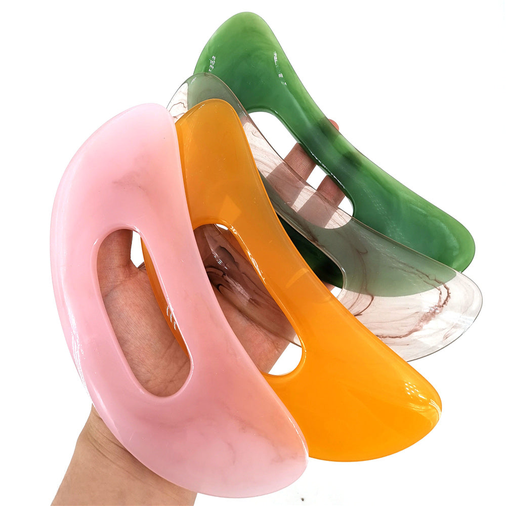Premium Gua Sha Board - Natural Wood Massage Tool for Facial and Body Scraping Therapy, 18x8cm, Available in Yellow, Pink,