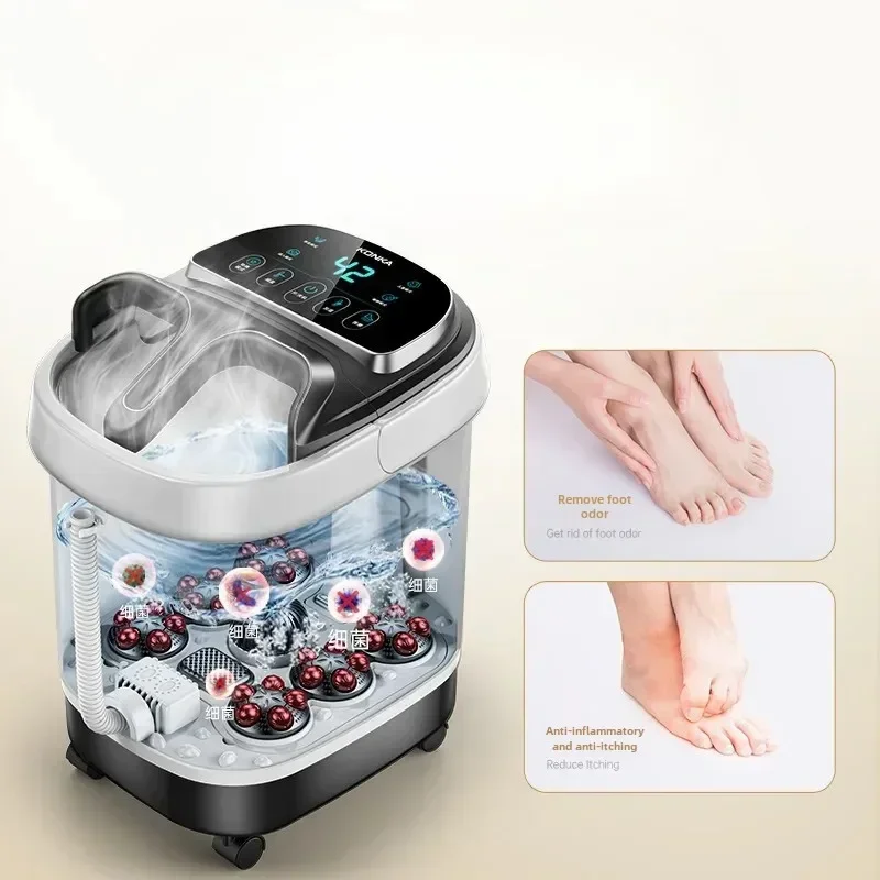 Premium Foot Spa Bath Massager with Heat, 12 Rollers, Digital Control, Pedicure Stone for Acupressure Shiatsu Massage, Foot Pain Relief, Adjustable Temperature, Home Foot Soak Therapy