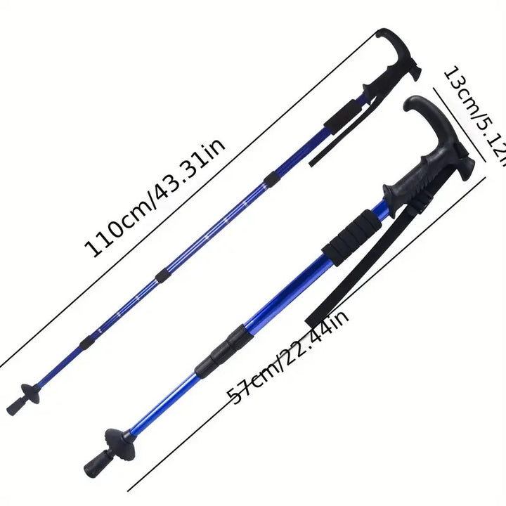 Premium Folding Trekking Pole for Hiking & Walking – Portable Carbon Steel Stick, Adjustable Length, Lightweight & Easy to 