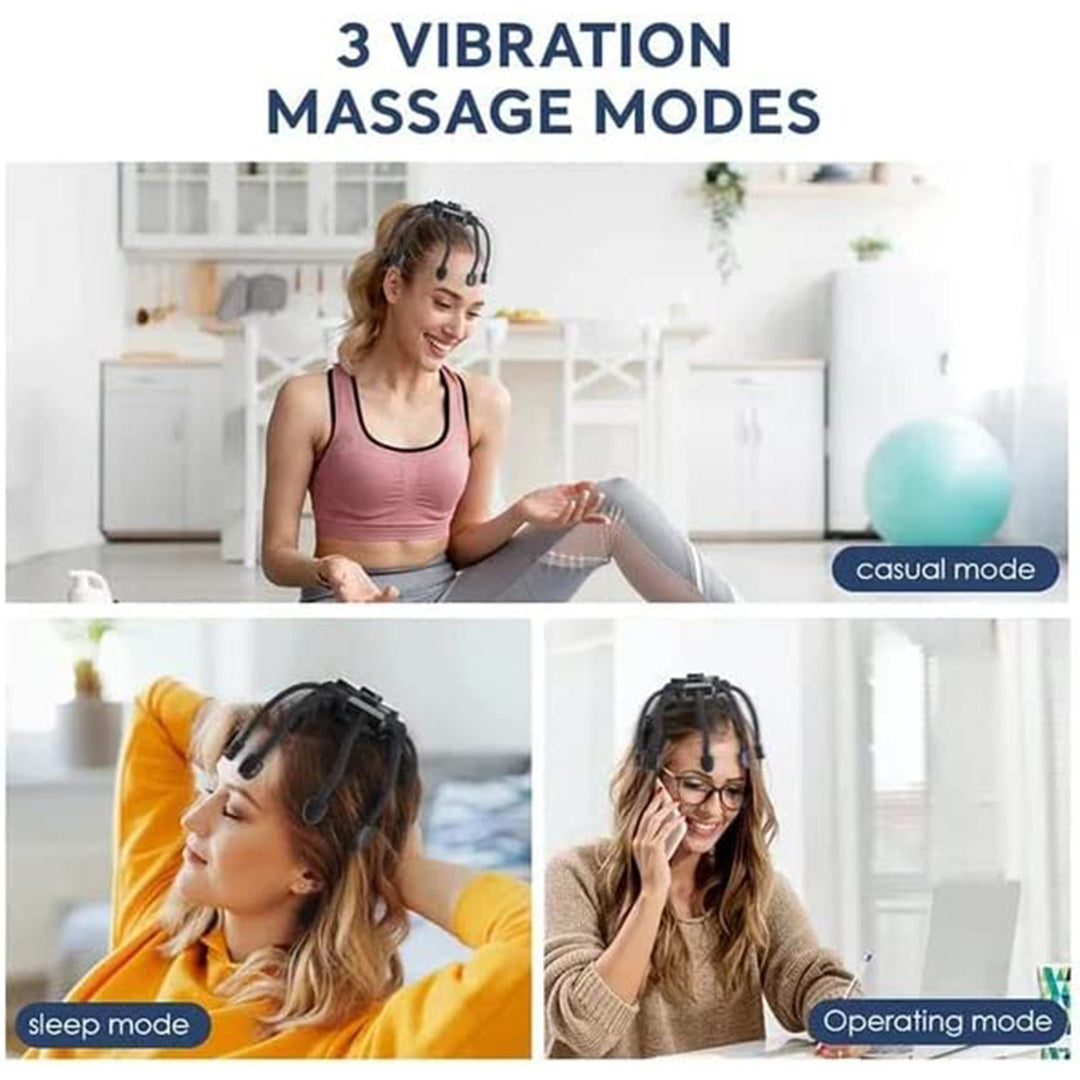 Premium Electric Scalp Massager - Cordless 12-Claw Rechargeable Head Relaxer with 3 Vibration Modes & USB Charging