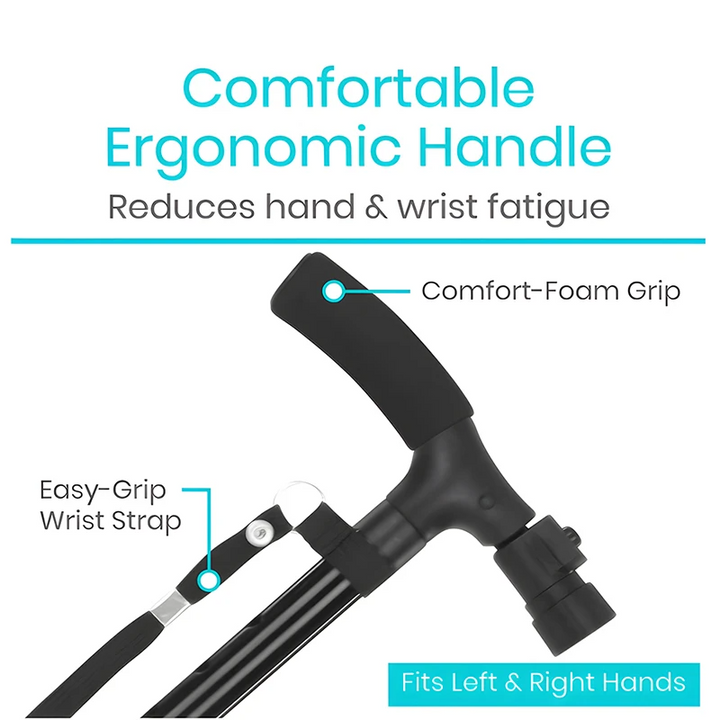 Premium Multifunctional Walking Stick – Telescopic Hiking Cane, Folding Trekking Poles for Seniors, Lightweight Aluminum 