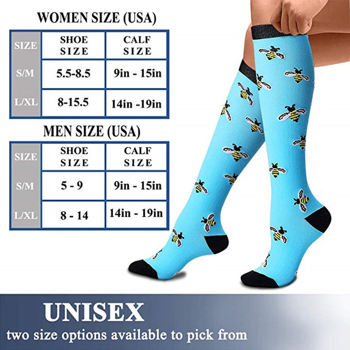 Premium Compression Socks for Men – 20-30mmHg Sports & Running Support – Cat & Dog Animal Print High Stockings