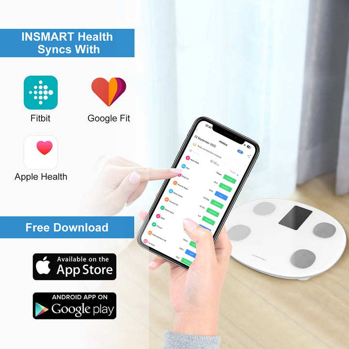 Premium Smart Body Weight Scale – Bluetooth Digital Scale with Large LCD Display, Tracks BMI, Body Fat, Muscle Mass, 
